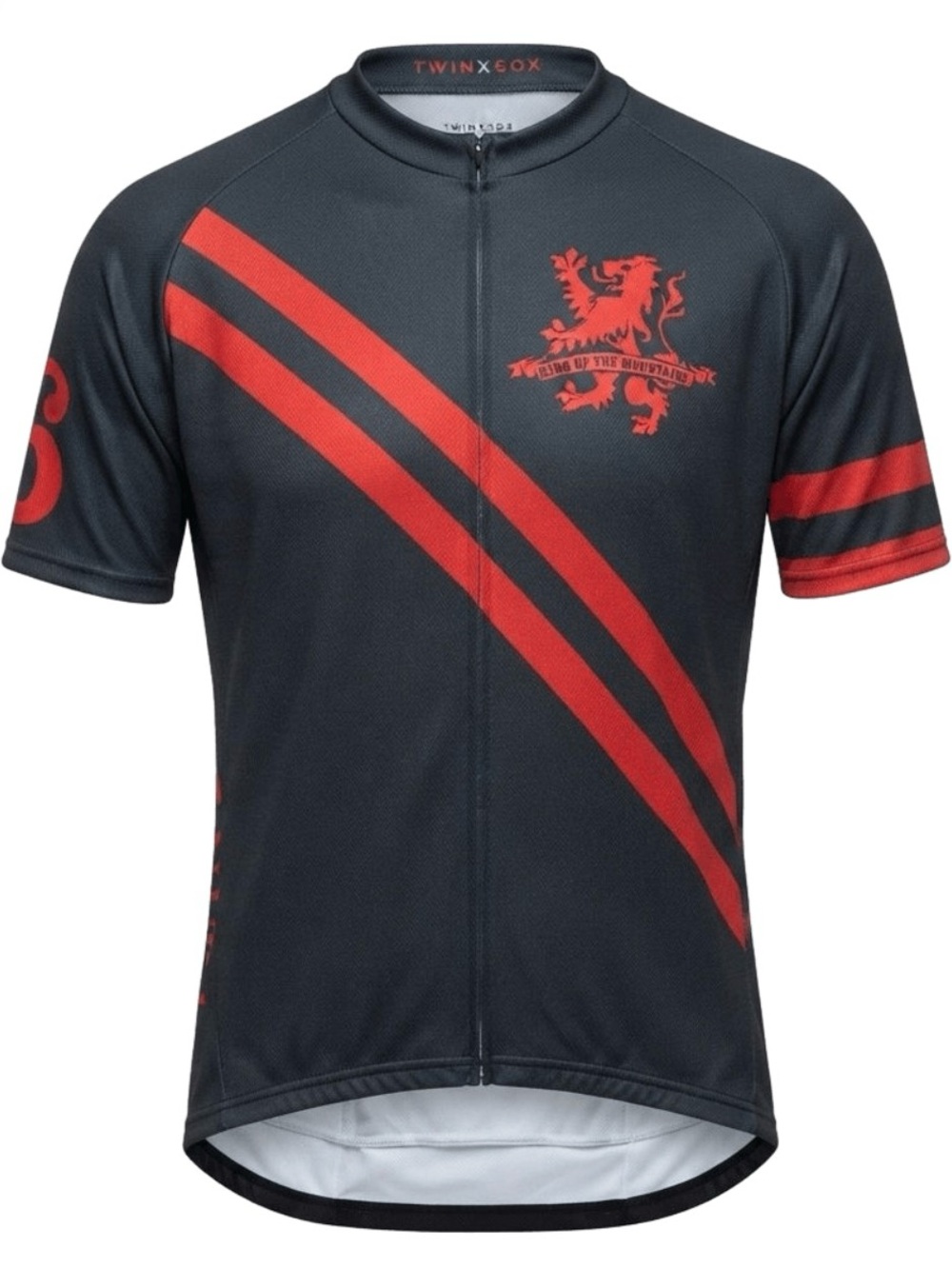 Twin Six Cycling Jersey Black Red Lion Graphic Full Zip Road Bike Men’s XL